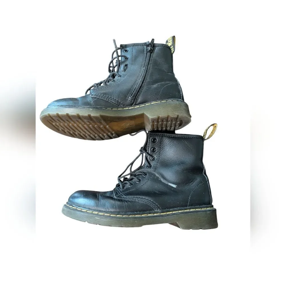 Dr. Martens Black Boots with Lace-Up Front and Padded Ankle